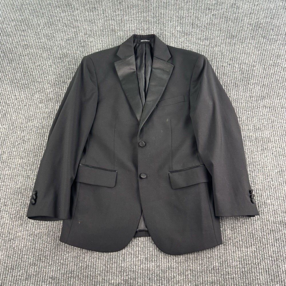 Pronto Uomo Tuxedo Jacket Men 36S Black Wool Notch Lapel Formal Wedding Prom